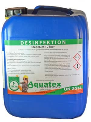 CleanDes desinfektionsprodukt til vandledninger med stor volumen